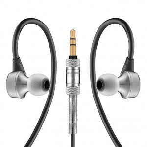 Hi-Res Stainless Steel Noise Isolating in-Ear Headphones with Ear Hooks 