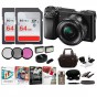 Mirrorless Camera w/16-50mm Lens & Two 64GB SD Card Bundle