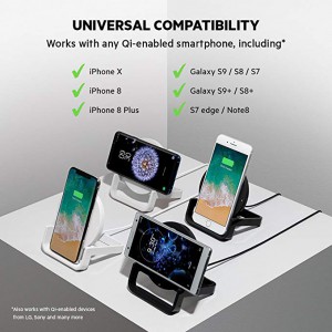  Boost Up Wireless Charging Stand 10W, Wireless Charger for Apple, Samsung, LG and Sony, White