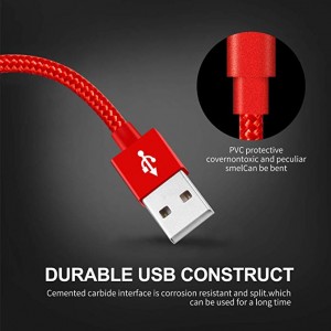 Phone Cable 3Pack 10FT Nylon Braided 8 Pin Charging & Syncing Cord Compatible with iPhone X iPhone 8 8 Plus 7 7 Plus 6s 6s Plus 6 6 Plus iPad iPod Nano - Red